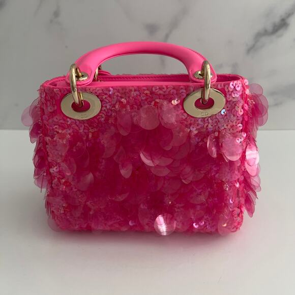 Dior Barbie pink sequin mini Ladydior bag - Picture 6 of 7